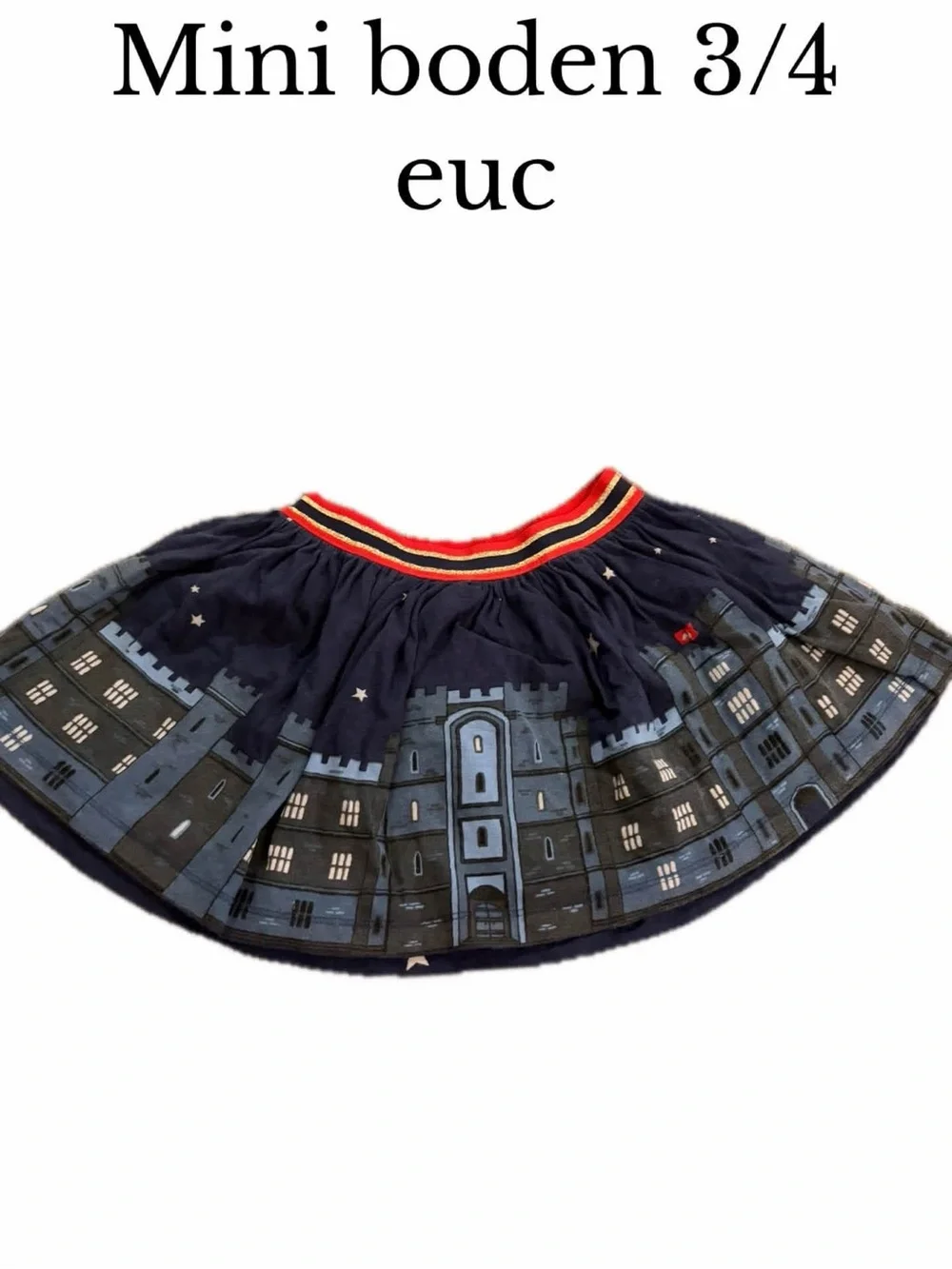 Mini boden 3-4 castle skirt